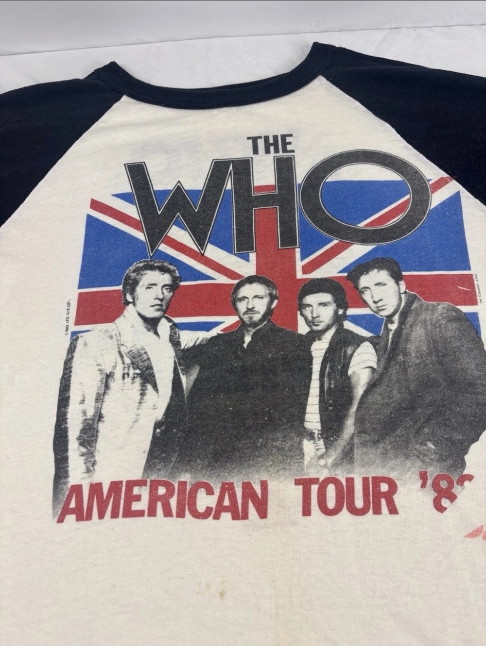 Vintage The Who Graphic Raglan Baseball Tee - White/Black 1982